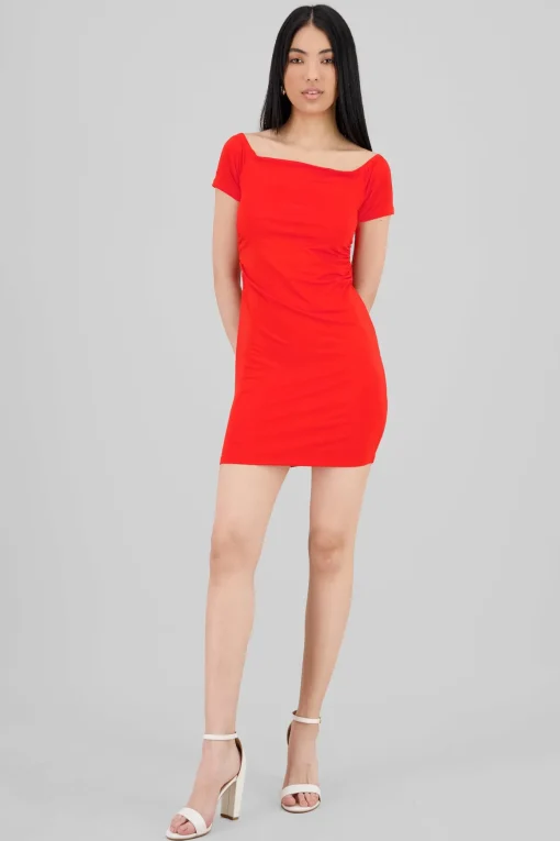 Mini vestido detalle drapeado