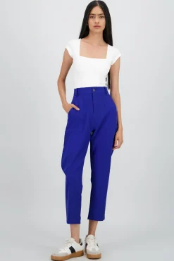 Pantalón Cintura Alta Capri Bolsas