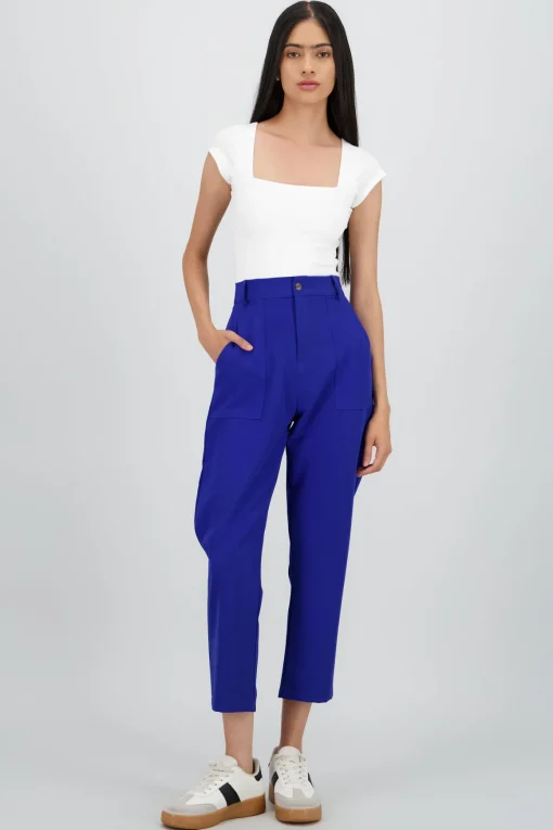Pantalón Cintura Alta Capri Bolsas