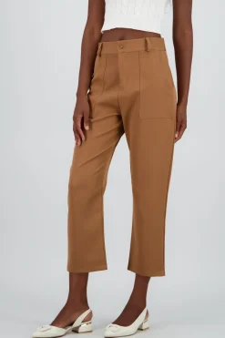 Pantalón Cintura Alta Capri Bolsas
