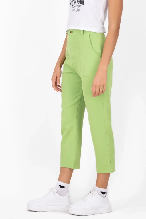 Pantalón Cintura Alta Capri Bolsas
