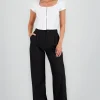 Pantalón Recto Pinzas Bolsillos