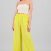 Pantalón Wide Leg Cintura Alta Fruncida