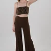 Pantalón Wide Leg Cintura Alta Costuras