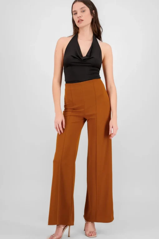 Pantalón Wide Leg Cintura Alta Costuras
