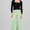 Pantalón Wide Leg Cintura Alta Costuras