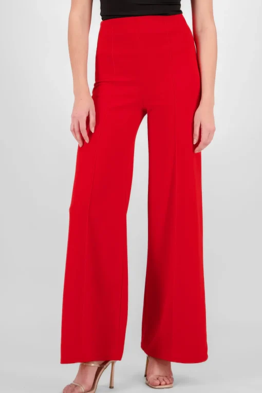 Pantalón Wide Leg Cintura Alta Costuras