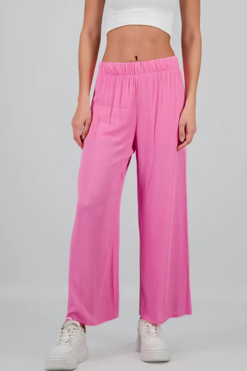 Pantalón Wide Leg Cintura Elástico