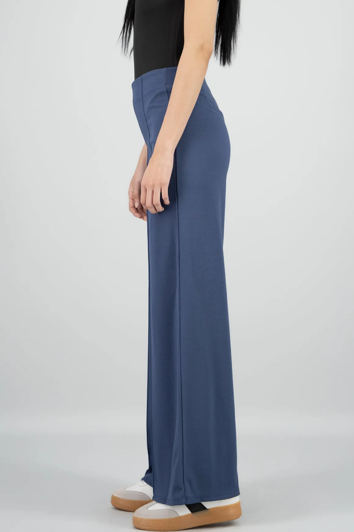 Pantalón Wide Leg Cintura Alta Costuras