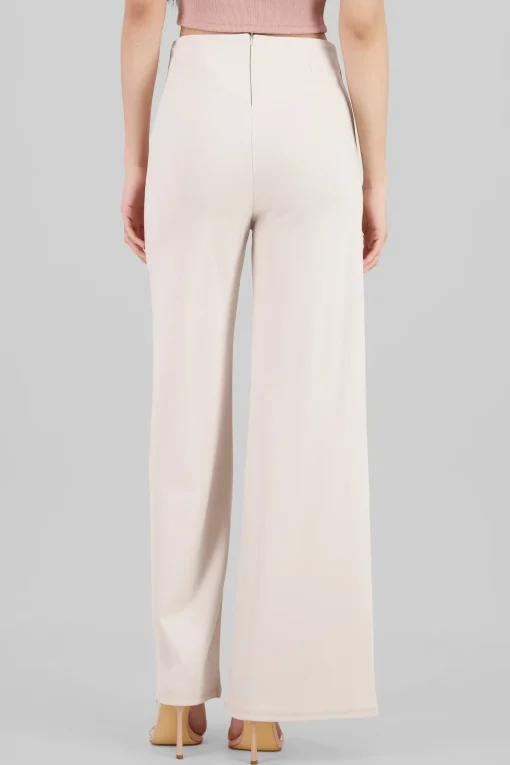 Pantalón Wide Leg Cintura Alta Costuras