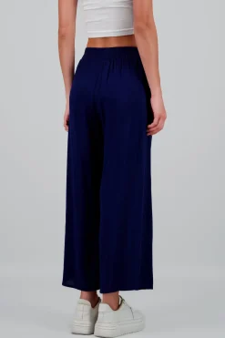 Pantalón Wide Leg Cintura Alta Fruncida