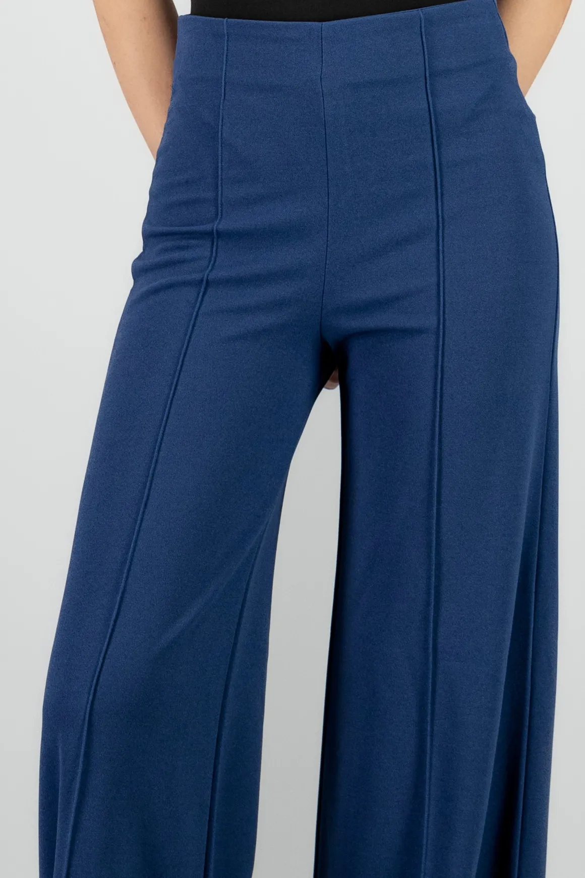 Pantalón Wide Leg Cintura Alta Costuras