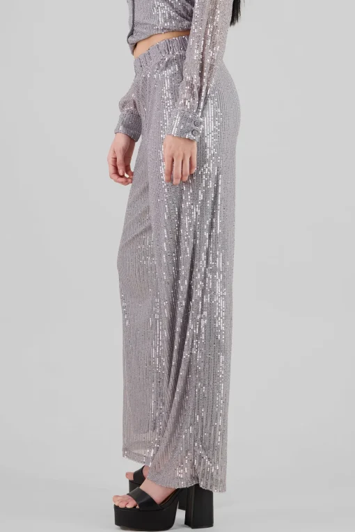 Pantalon amplio brillos