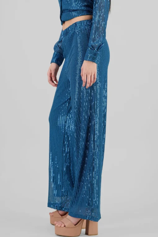 Pantalon amplio brillos