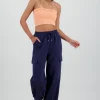 Pantalon amplio detalle franja