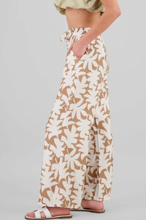 Pantalon amplio estampado tropical