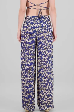 Pantalon amplio estampado flores