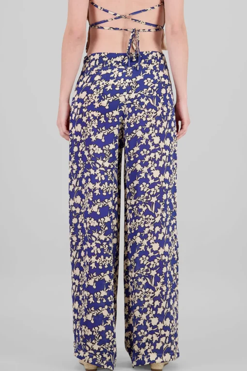 Pantalon amplio estampado flores