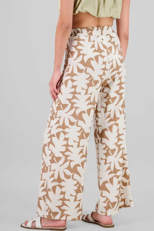 Pantalon amplio estampado tropical