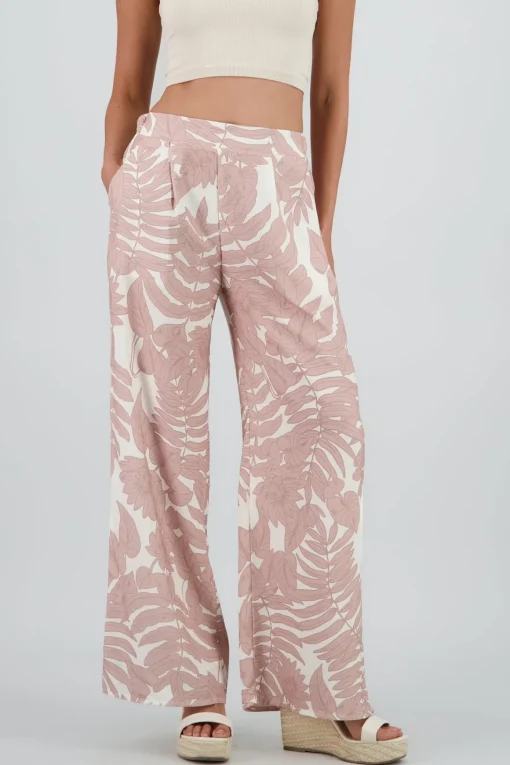Pantalon amplio fluido estampado