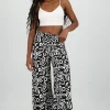 Pantalon amplio pretina estampado