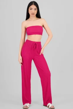 Pantalon amplio textura