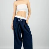 Pantalon contraste pretina