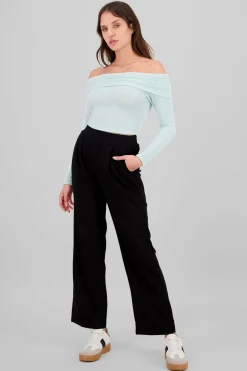Pantalon de tacto suave liso