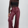 Pantalon pu recto pretina
