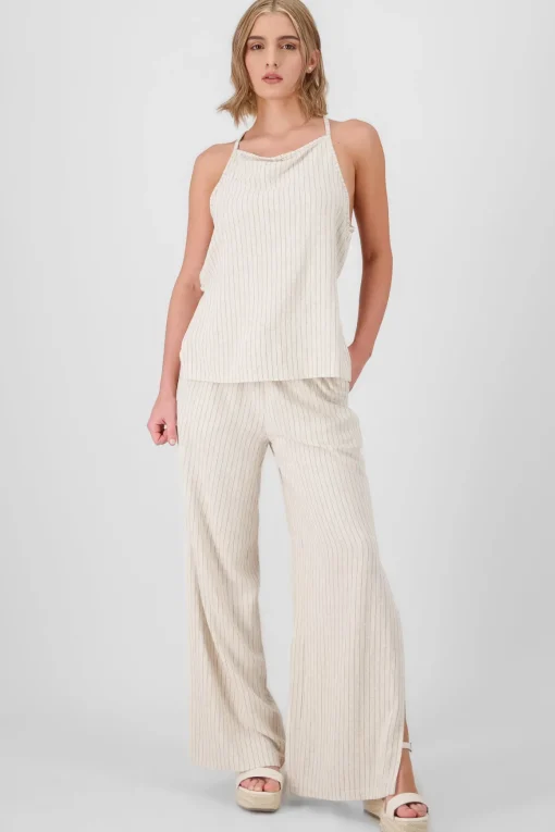 Pantalon rayas lino