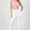 Pantalon recto cinturon textura