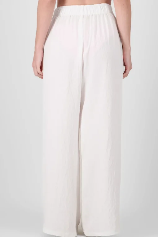 Pantalon recto cinturon textura