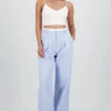 Pantalon recto detalle contraste pretina