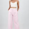 Pantalon recto detalle contraste pretina