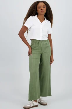 Pantalon recto rayas resorte pretina