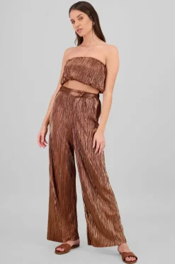 Pantalon textura brillo