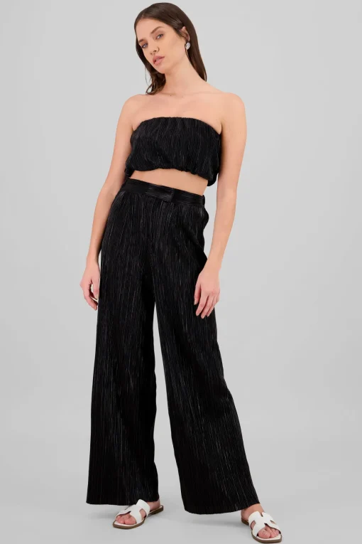 Pantalon textura brillo