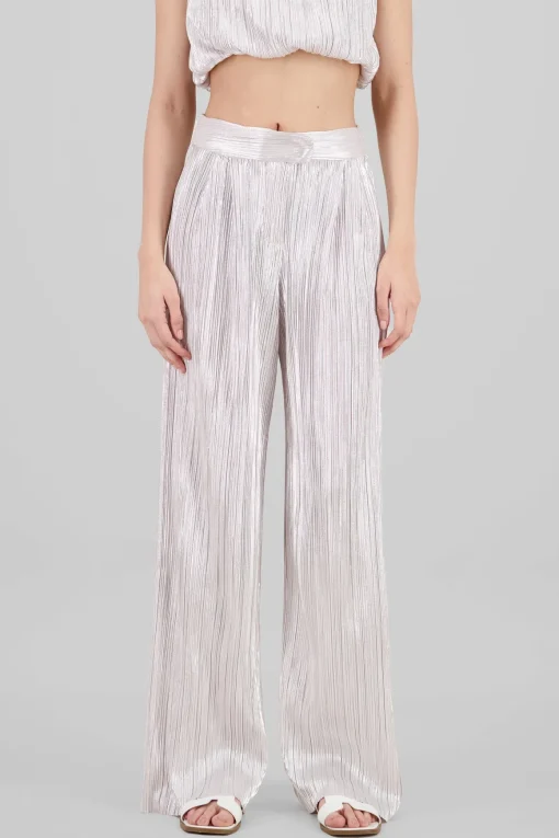 Pantalon textura brillo
