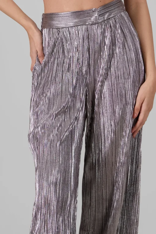 Pantalon textura brillo