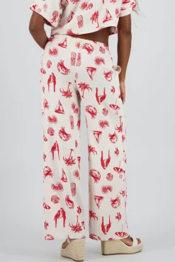 Pantalon tropical con mini print