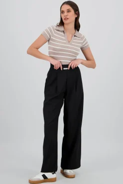 Pantalon wide leg detalle resorte