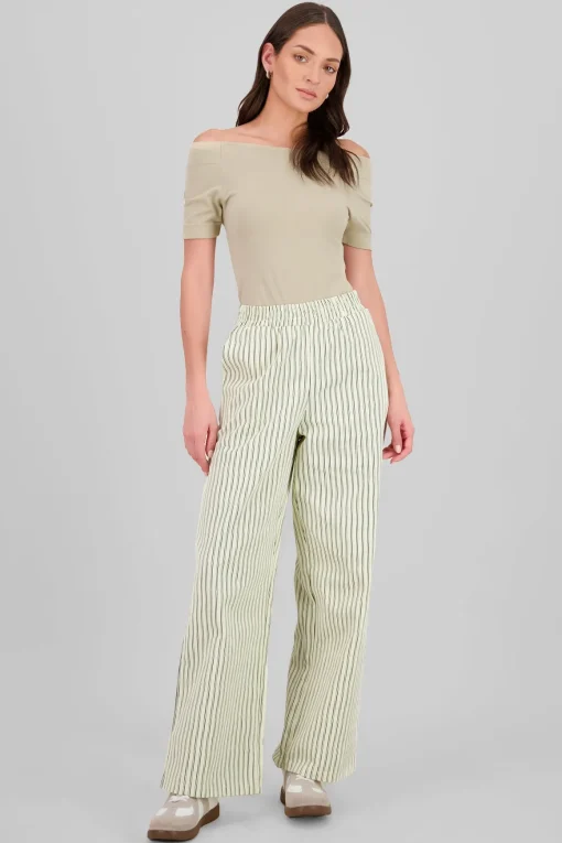 Pantalon wide leg rayas
