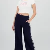 Pants detalle costura resorte ancho contraste