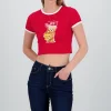 Playera contraste estampado osito