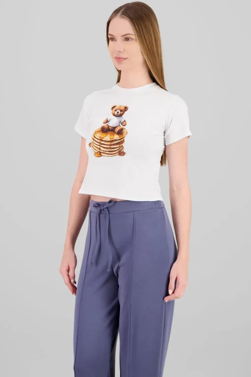 Playera corta estampado oso