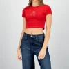 Playera crop estampado osito