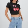 Playera estampada cerezas