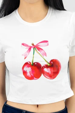 Playera estampada cerezas