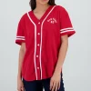 Playera jersey estampado contraste