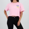 Playera manga corta crop estampado limones